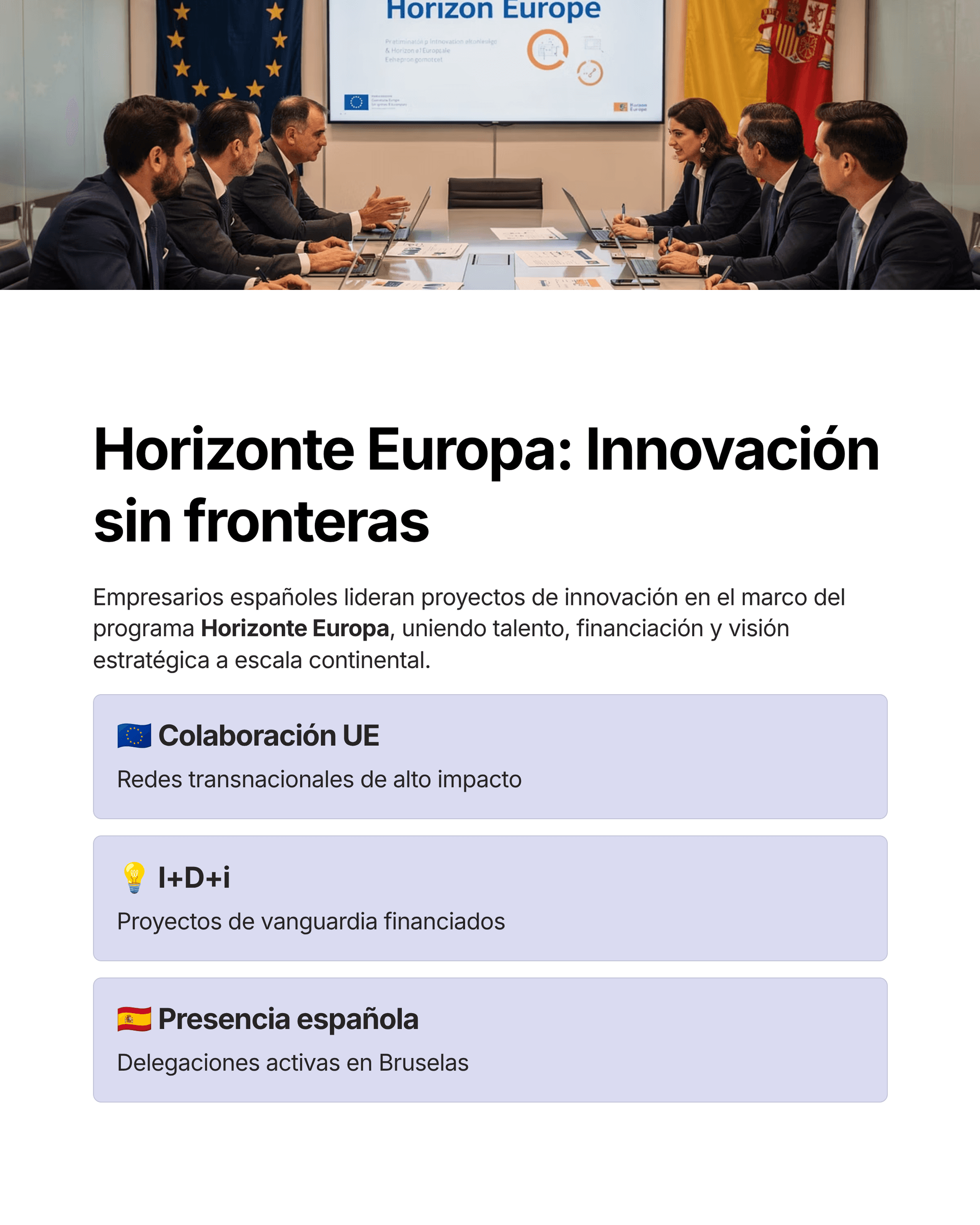 Horizonte Europa: fondos europeos directos para empresas españolas