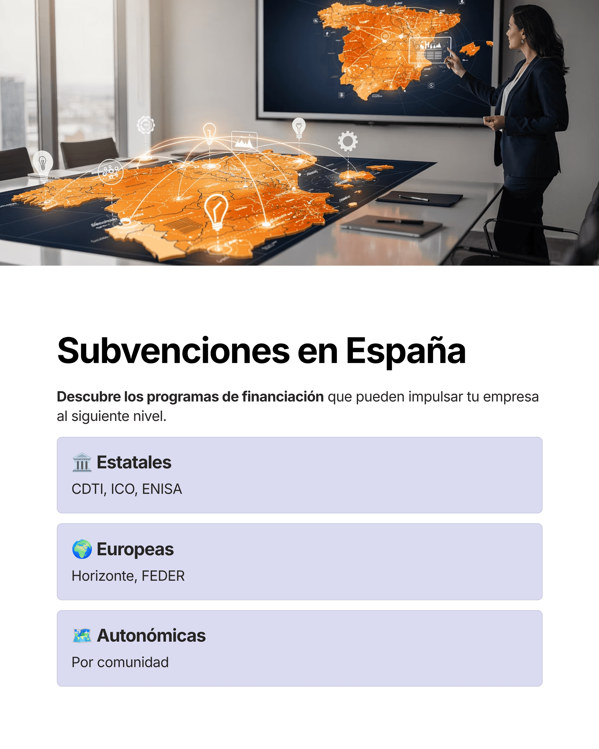 Subvenciones para empresas: mapa completo de ayudas públicas