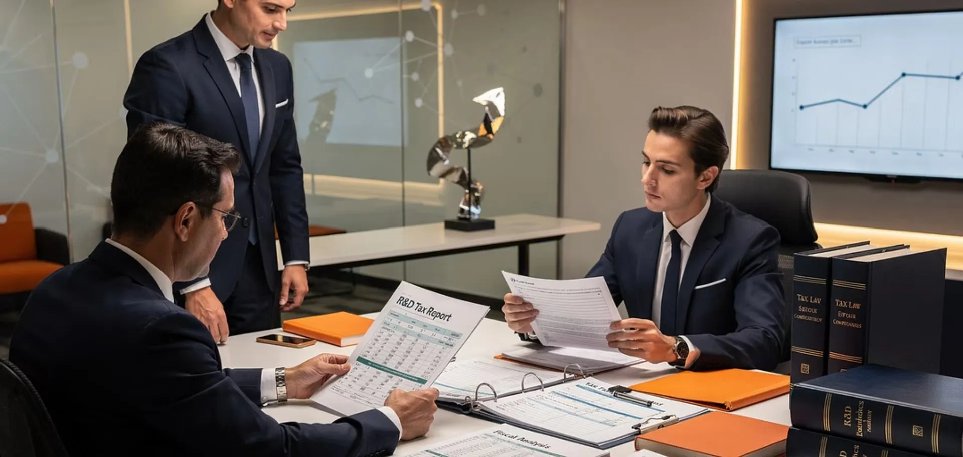 Consultores fiscales preparando un informe motivado vinculante para deducciones I+D+i ante el MINECO